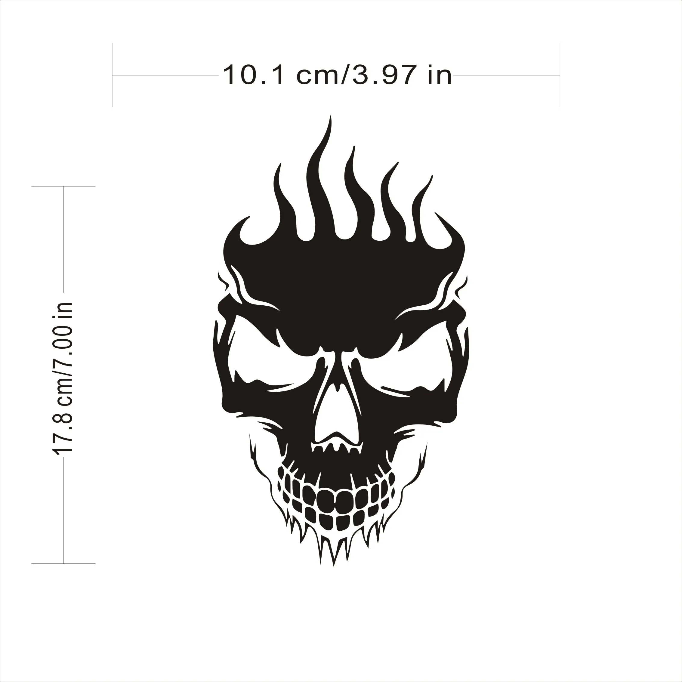 3D мультфильм Пламя Череп автомобильный бампер наклейки и Стайлинг украшение