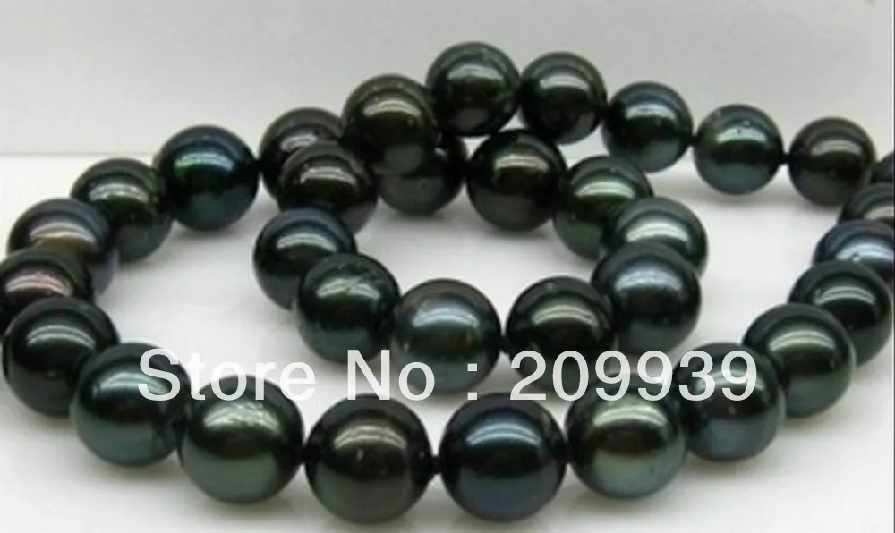 

Free shipping 5 VERY CHARMING 18" 11-12MM AAA TAHITIAN BLACK PEARL NECKLACE