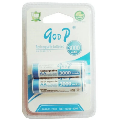 2 шт бренд BTY хорошие аккумуляторы перезаряжаемые ni-mh 3000mAh AA/размер 5/2 A 1.2В батарея