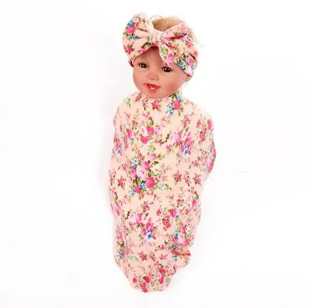 1 Set Bow Knot Headband &amp Swaddle Blanket Burp Cloth Sets Girls bowknot Hair Bands Photograph Props | Аксессуары для одежды