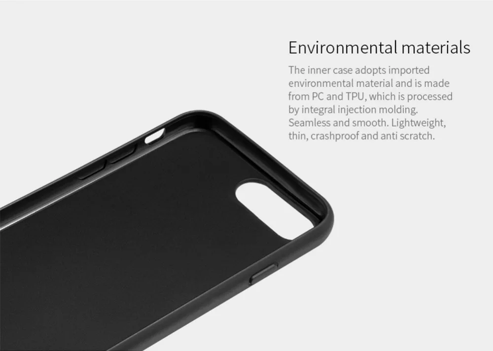Nillkin Lensen телефонные чехлы для Apple iPhone 8 Plus бизнес Металл Матовый+ импортная кожа TPU PC задняя крышка для iPhone7 Plus