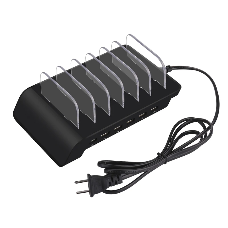 6-Ports Desktop Charging Station 2.4A/1A Multi Quick USB Charger Dock With Stand Power Adapter For iPhone Android | Мобильные