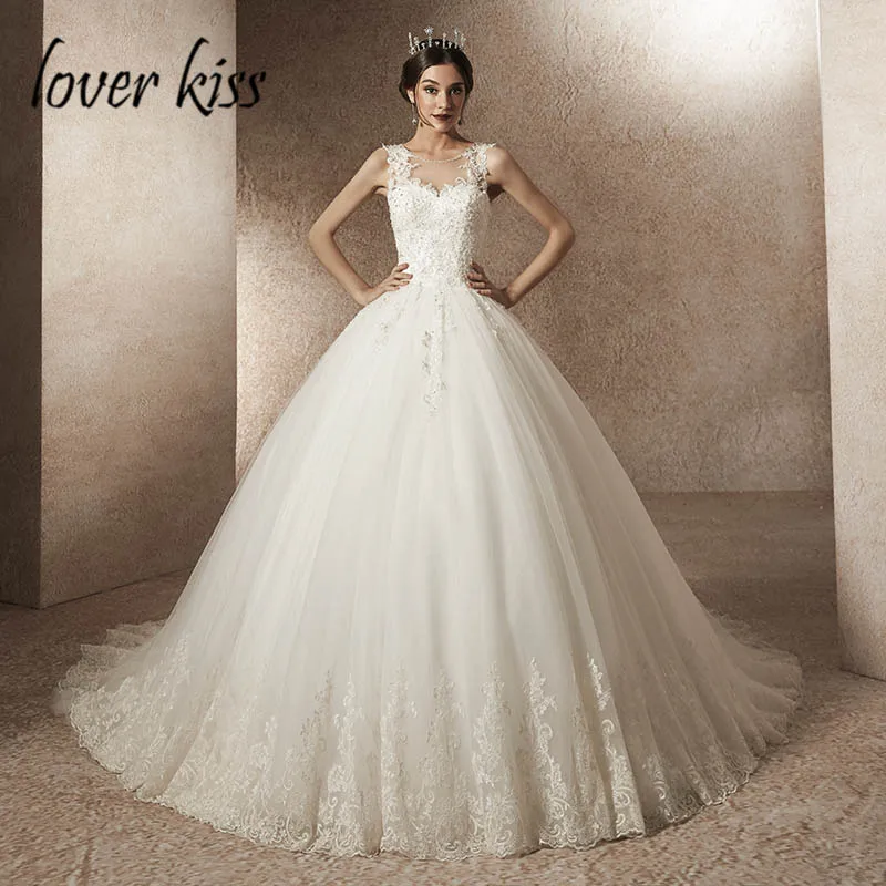 Lover Kiss Vestido De Noiva настоящая фотография принцесса свадебные платья без рукавов тюль бисером свадебное платье robe de mariee