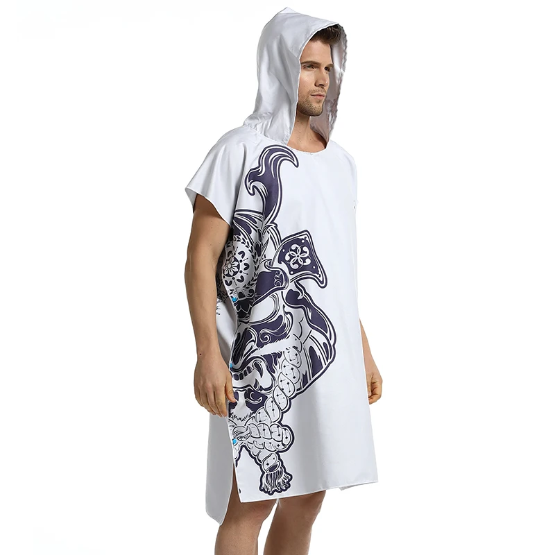 Пончо для серфинга полотенце с капюшоном смены банный халат плавания спортивное