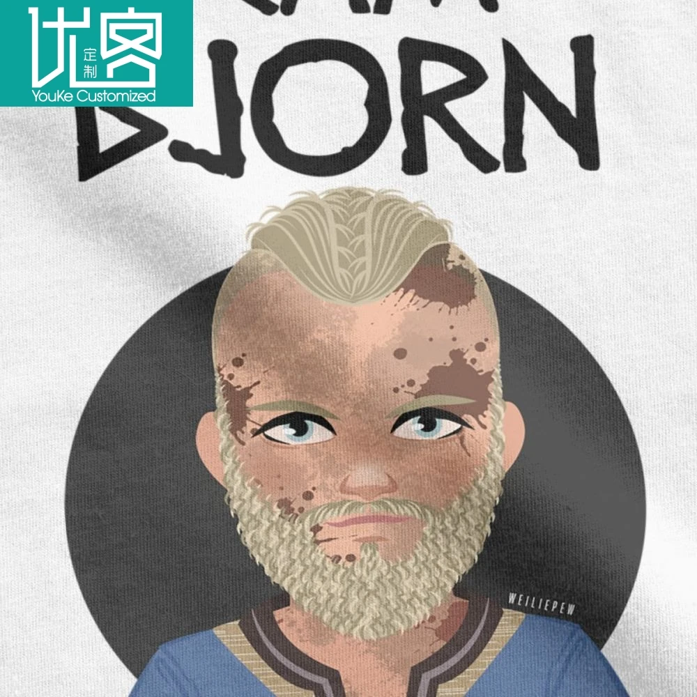 Мужская футболка Bjorn Vikings новинка с короткими рукавами одежда круглым вырезом