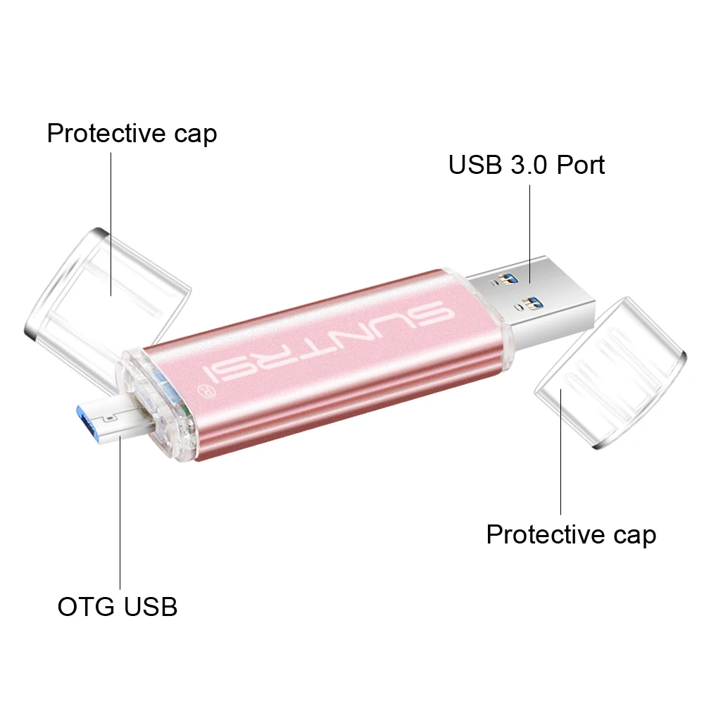 Suntrsi USB3.0 флеш накопитель 16 ГБ 32 OTG Флешка для смартфона и ПК реальная емкость 64 Гб