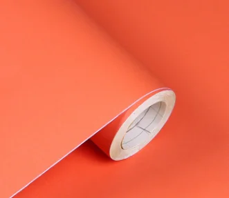 orange New Plain color thick PVC wallpaper self-adhesive solid color wallpapers bedroom living room decoration wall stickers waterproof - Цвет: orange