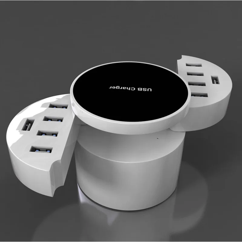 Круглый Универсальный адаптер с 10 USB портами умная розетка для США