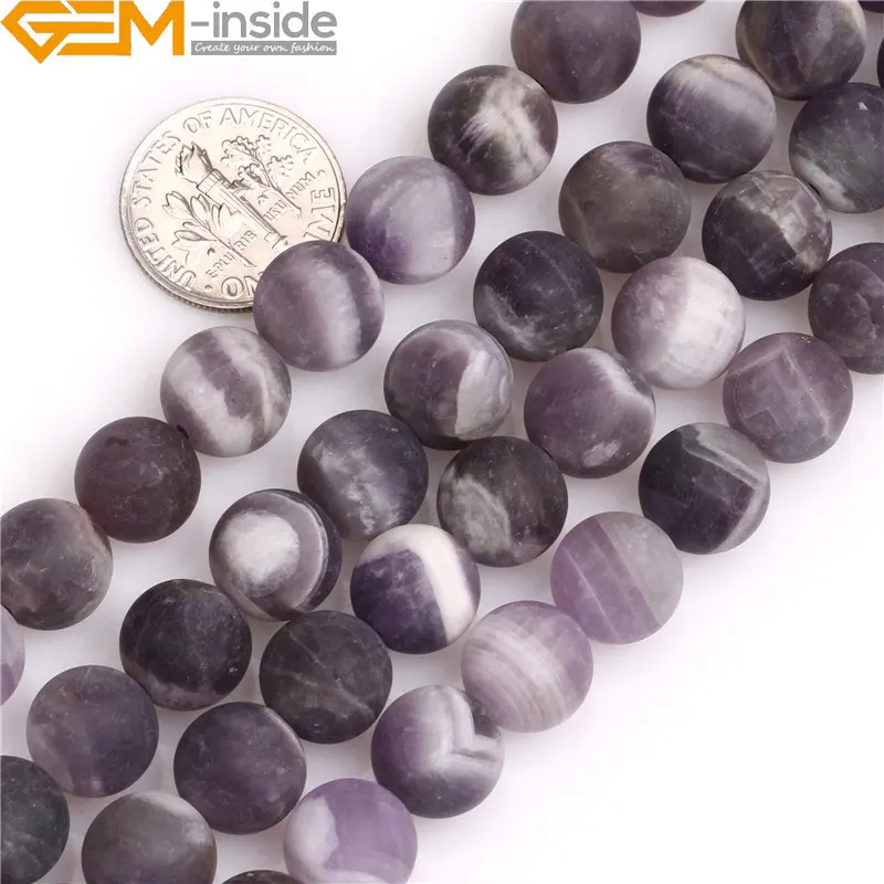 

6mm 8mm 10mm Matte Frosted Round Natural Amethyst Stone Gemstone Semi Precious Beads For Jewelry Making Wholesale
