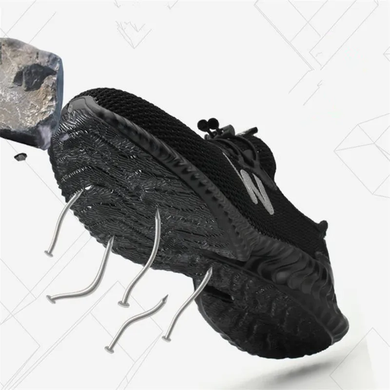 

Indestructible Safety Shoes Men Plastic Steel Toe Work Shoes Breathable Summer Working Shoes Man Safety Boots Protect Footwear
