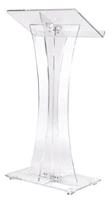 acrylic curved lectern clearclear church pulpit lectern thick acrylic no assembly inner shelf pedestal base