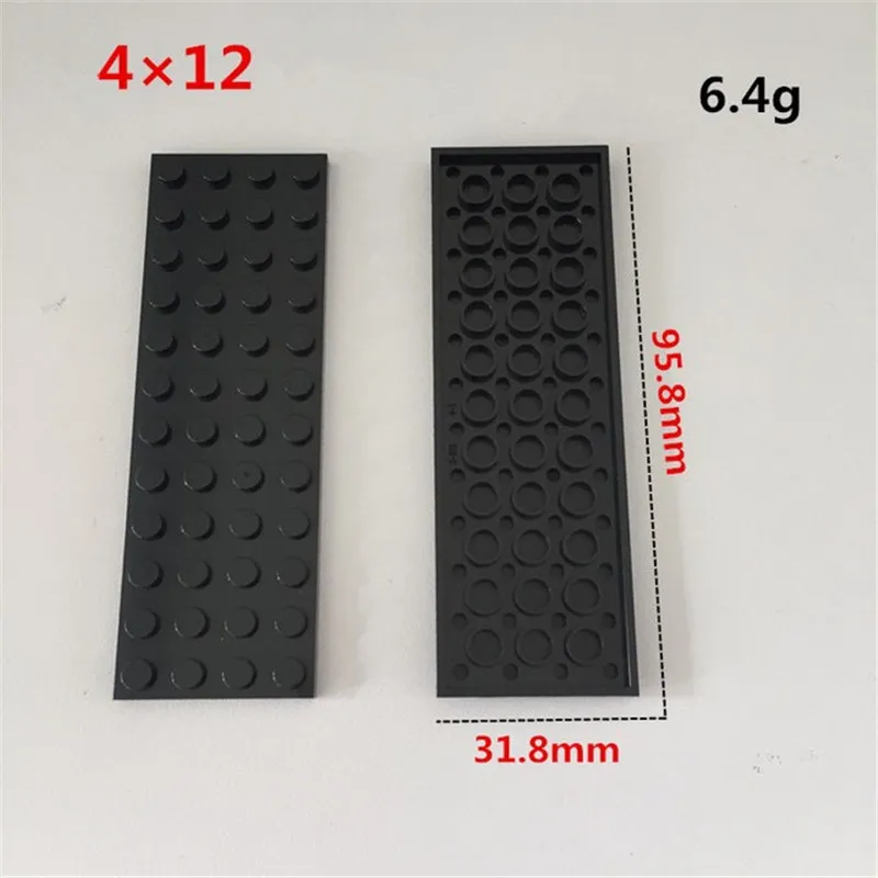 4-12 black 100 г/лот, строительные блоки, тонкие кирпичи, 4 размера, совместимы с известными брендами, развивающие игрушки для детей - Цвет: 4-12 black