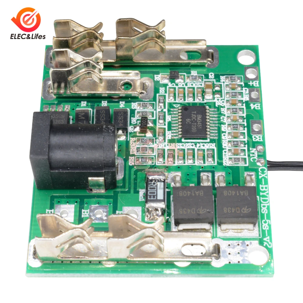 Защитная плата для зарядки литий-ионных аккумуляторов 18/21 в 20 А BMS PCM PCB литиевых