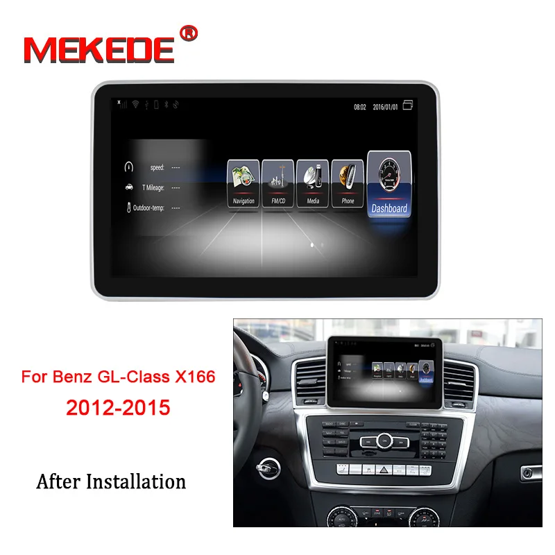 Standard model Mekede автомобильный мультимедийный плеер, Авторадио, Автомагнитола для Mercedes Benz ML W166 2012 до с 4G wifi bluetooth navi - Цвет: Standard model