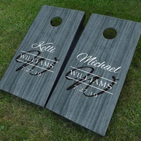 custom wedding cornhole board decals set of two wedding monogram sign game sticker diy design decor removable murals we26