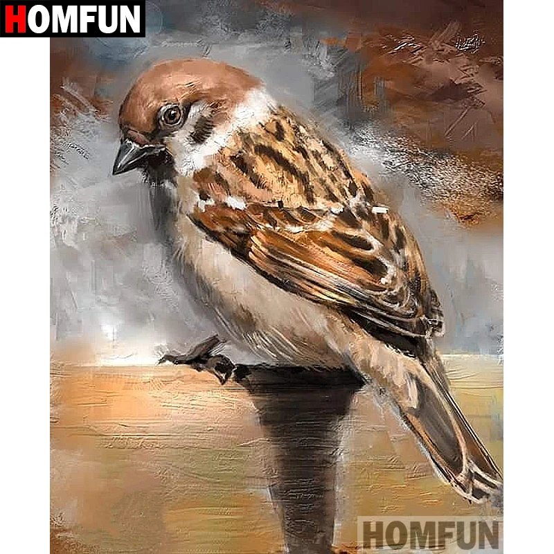 Картина для алмазной вышивки HOMFUN A07471 Птица Sparrow алмазная вышивка сделай сам с