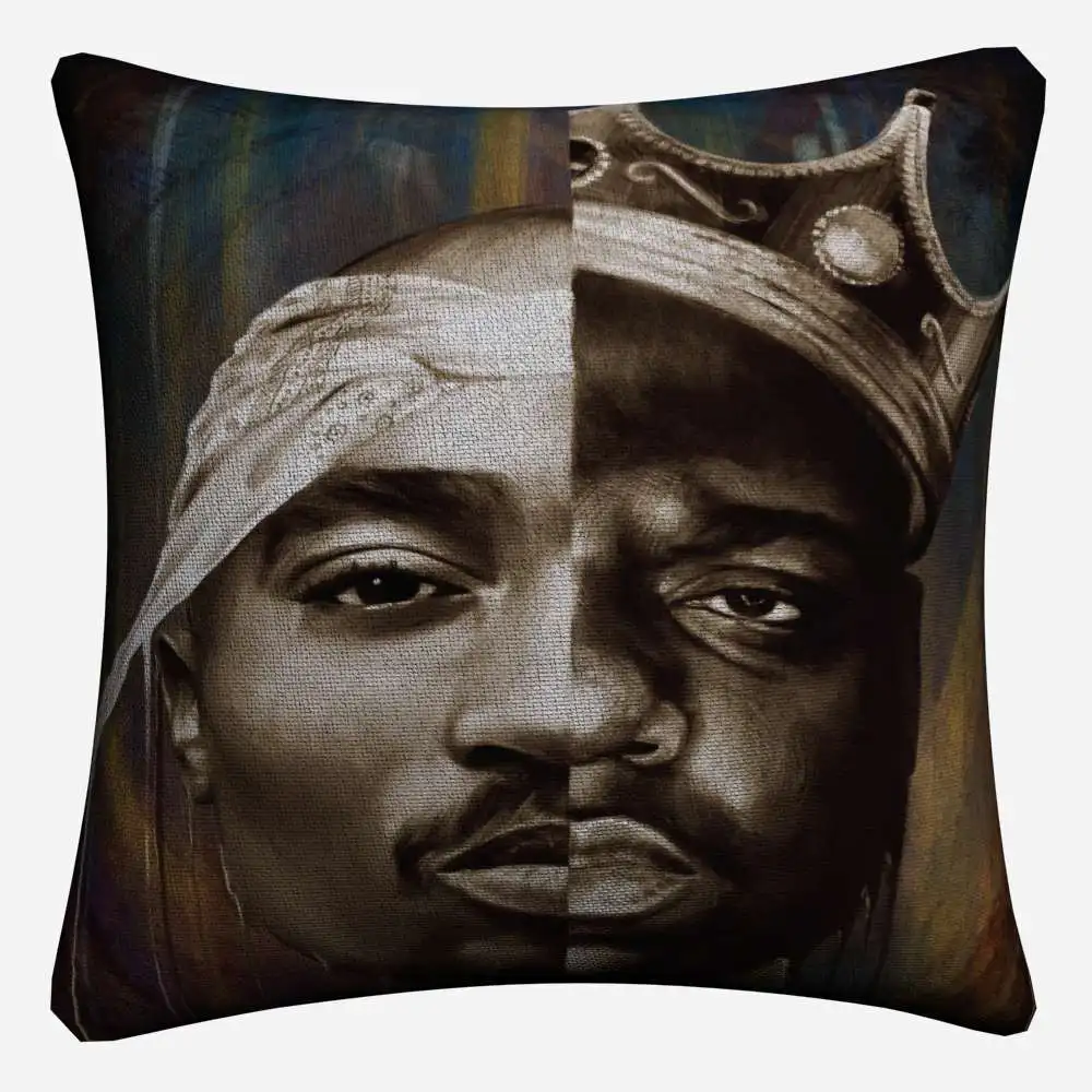 2pac Biggie в стиле "хип-хоп" музыкальная декоративная наволочка для подушки для дивана размером 45*45 см льняная подушка крышка домашний декор Чехлы на диванные подушки, подушки - Цвет: 6