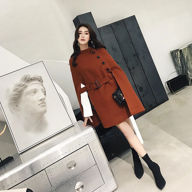2018 г. зимние женские длинные свободные chic Пальто Дубленки куртка Женская мода