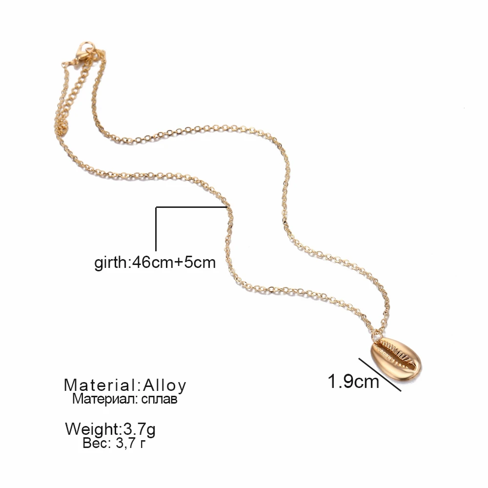 Богемное ожерелье с подвеской в виде раковины Cowrie Conch для женщин модное простое