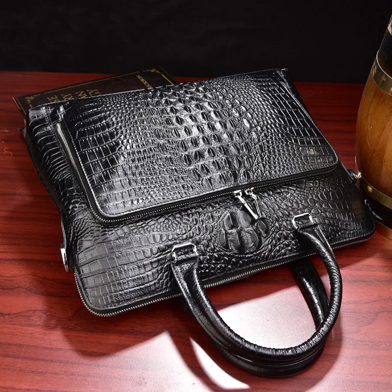 Новый роскошный деловой мужской портфель из натуральной коровьей кожи сумка