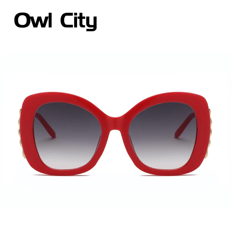 Женские квадратные солнцезащитные очки Owl City винтажные большие градиентные uv400 в