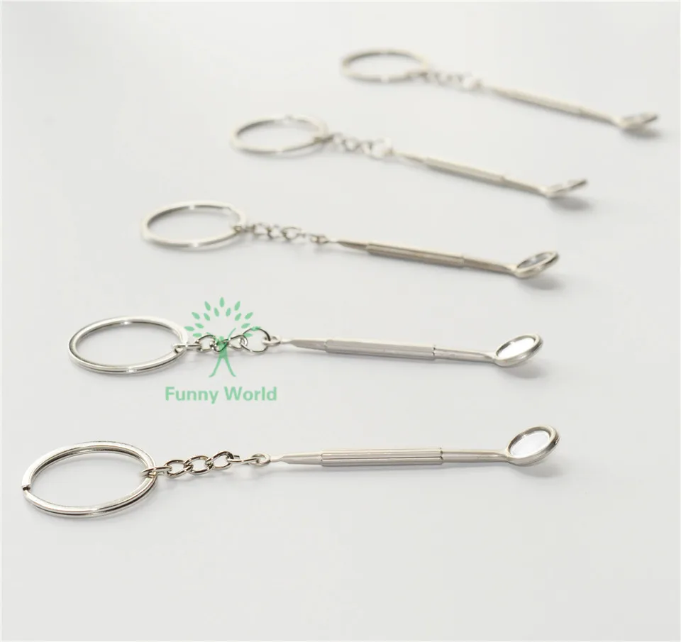 High Quality 5Pcs Dental Mini Mirror Key Chains Dentist Gift | Lab/Mechanic Aquipment &amp Consumables