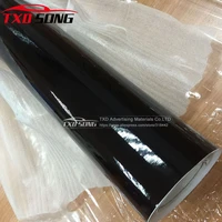 60cm1m2m3m4m5m6m premium glossy vinyl car decal wrap sticker black gloss film wrap retail for hood roof motorcycle scooter