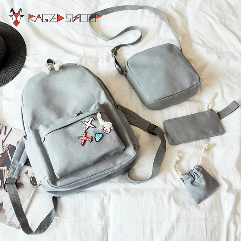 4 шт./компл. женские холщовые рюкзаки в Корейском стиле|schoolbags for teenagers girls|schoolbags