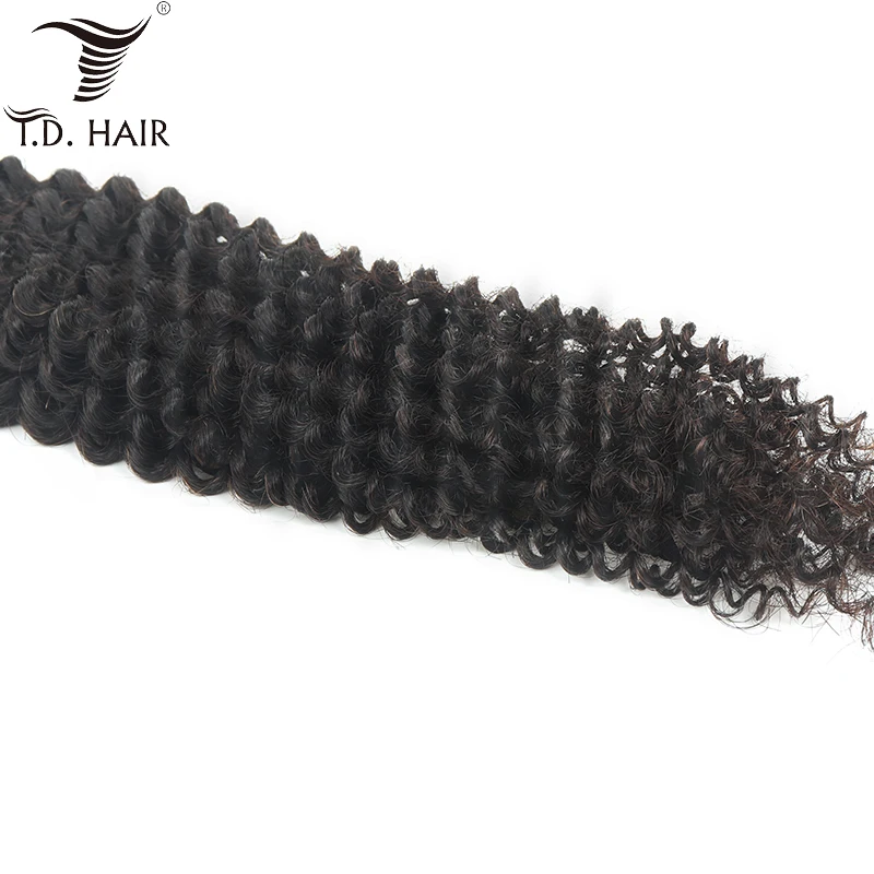 TD HAIR перуанские курчавые вьющиеся человеческие волосы пучки с естественной