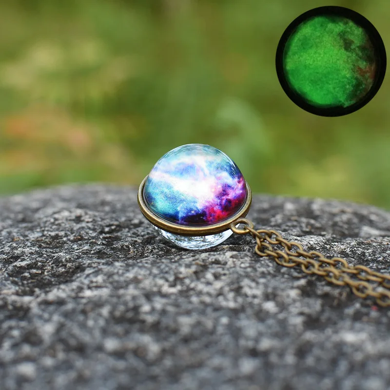 Новинка 2019 Двусторонняя подвеска Nebula Galaxy ожерелье с подвеской в виде планеты