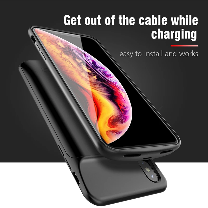 Чехол для аккумулятора power Bank iPhone XS Max XR 4000 mah портативное зарядное устройство на