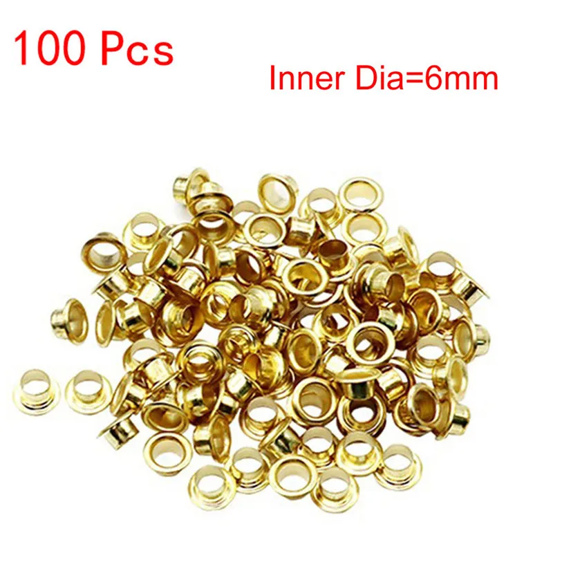 inner dia 6mm 6-12 мм 100 шт. металлические люверсы для скрапбукинга DIY embelishing для домашней работы одежды Швейные люверсы для одежды 50MY03 - Цвет: inner dia 6mm