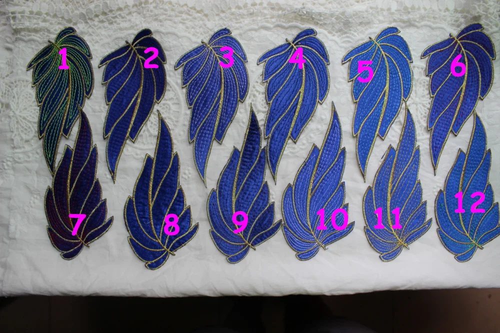 Смешать все цвета цветной ткани аппликация вышитый лист цветочный RoyalBlue 16-18 см |