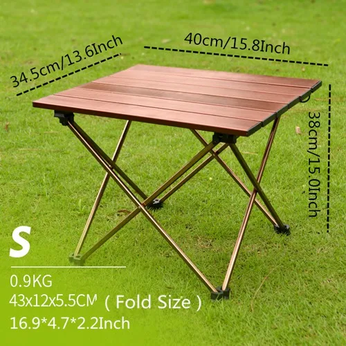 40 X 34.5 X 38 cm VILEAD Портативный складываемый походный стол алюминиевый сплав ультра-легкие Пикник барбекю Путешествия Открытый Водонепроницаемый складной прочный стол - Цвет: 40 X 34.5 X 38 cm