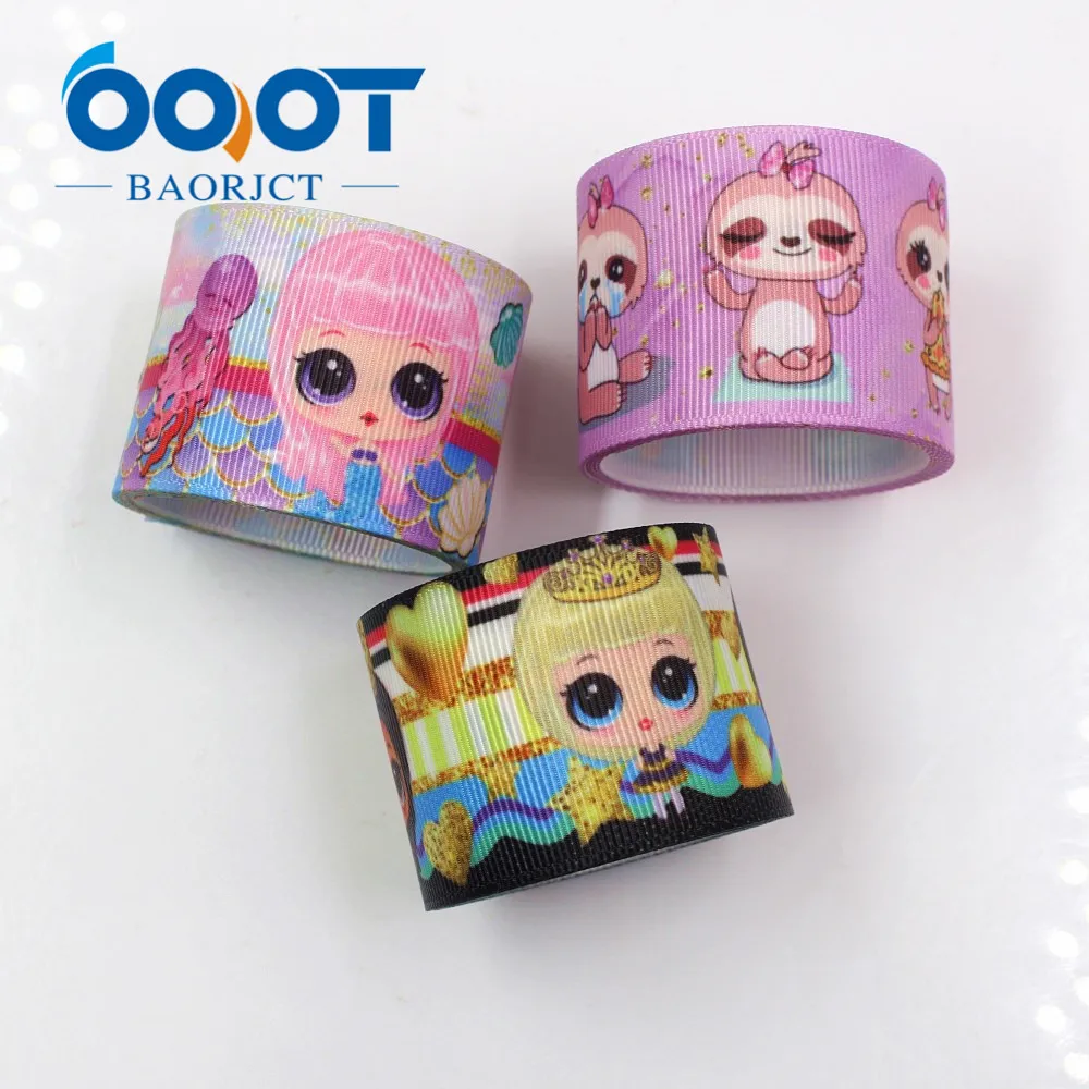 OOOT BAORJCT G-181029-1494 38 мм 10 ярдов Мультяшные ленты термоперенос принт grosgrain подарочная