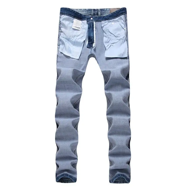 Мужские длинные джинсы повседневные рваные прямые слим ковбойские брюки