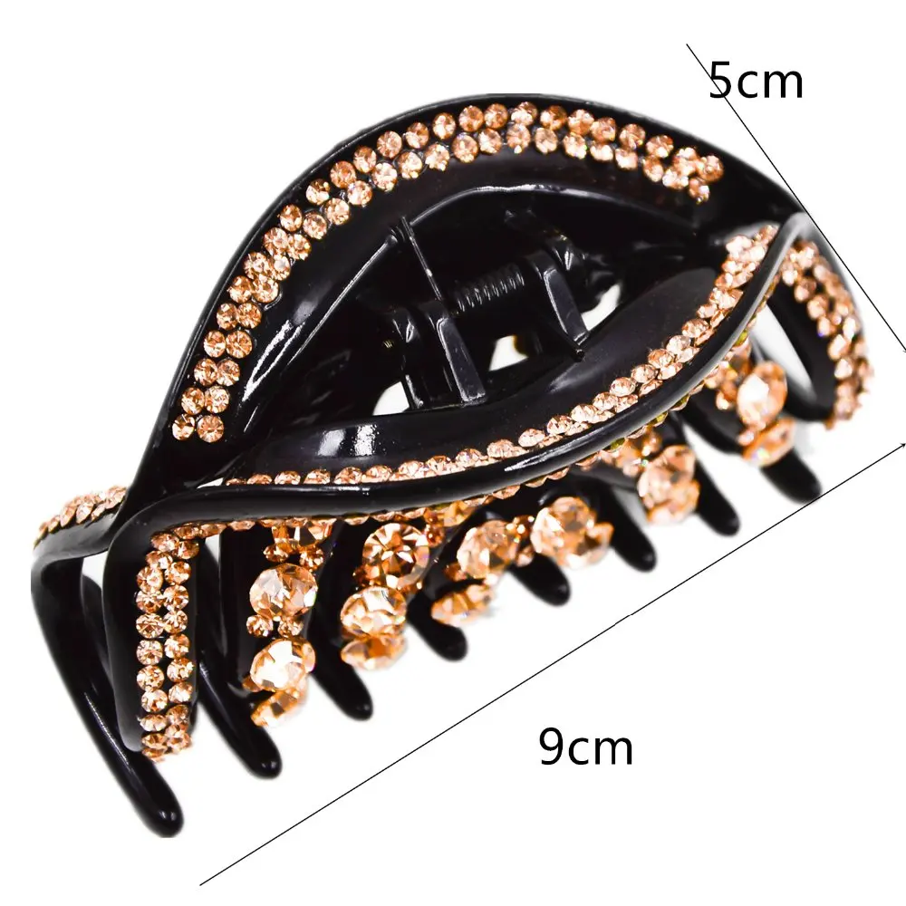 Fancyin Новый стиль Полный проложить горный хрусталь заколки для волос большой