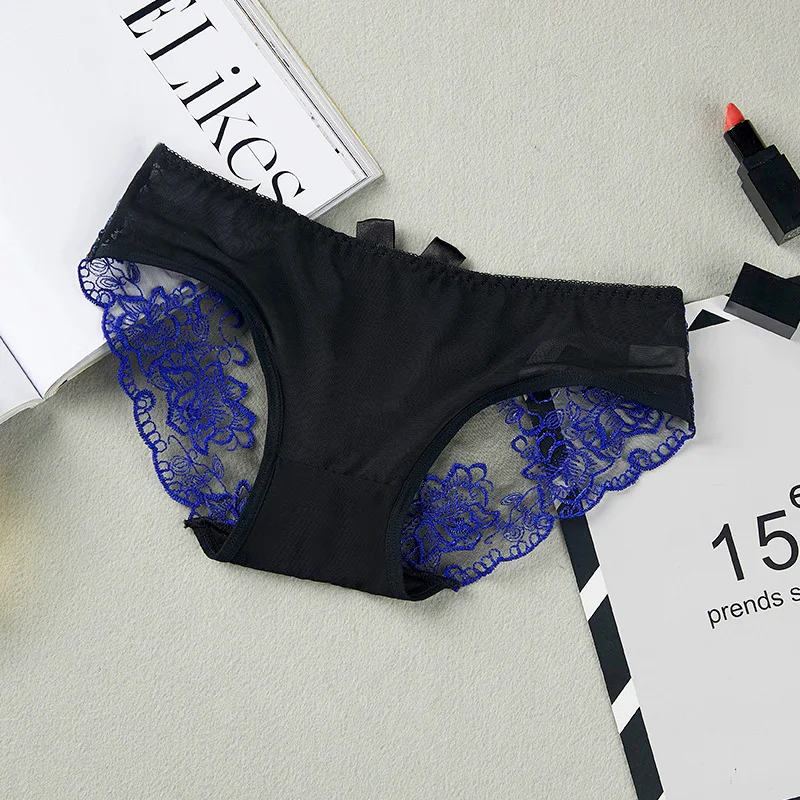 Женское нижнее белье сексуальные женские трусики с вышивкой прозрачные