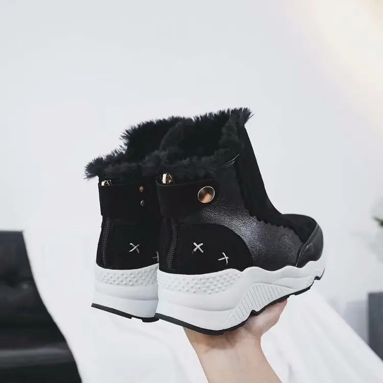 Зимние Модные ботильоны для женщин Теплые зимние сапоги на меху Botines Mujer 2018