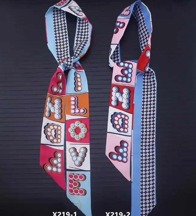 2018 новый шарф с буквенным принтом маленький шелковый для женщин сумка ленты