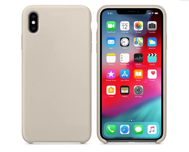 Stone Для iphone Xs Max чехол IMD кожа жидкий силиконовый официальный логотип Стиль Защитная крышка для iphone XS XR Xs Max 5,8/6,1/6,5 Дюймов - Цвет: Stone