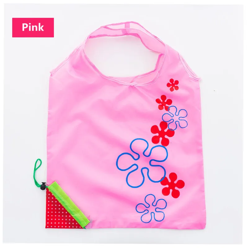 Pink Горячая креативная Экологичная сумка для хранения сумка клубника складные сумки многоразового использования для покупок складной продуктовый нейлон эко-сумка 1 шт - Цвет: Pink