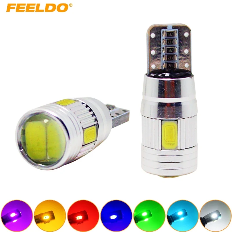 FEELDO 2 шт. мощность T10/W5W/194/168 6SMD 5630 LED Canbus безошибочная автомобильная светодиодная