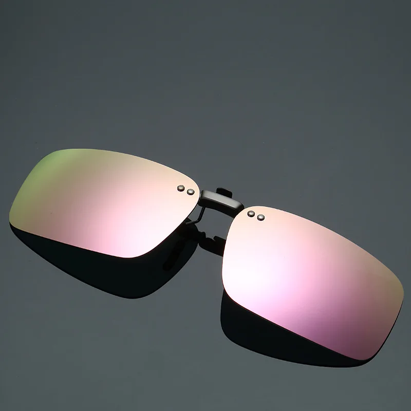 6 видов цветов Квадратные Зеркальные поляризованные солнцезащитные очки клип