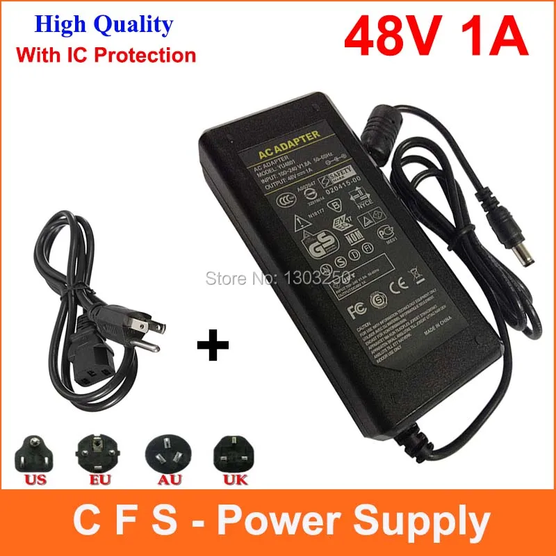 AC DC LED Импульсный источник питания 48V 1A адаптер AC100 240V к DC48V 48W трансформатор для