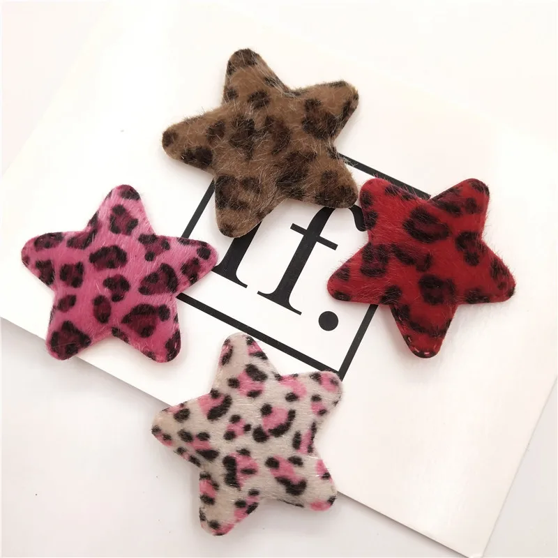 8pcs/lot 5cm Padded appliques Star shape Fury Patches for headwear decoration handmade hair accessories | Дом и сад