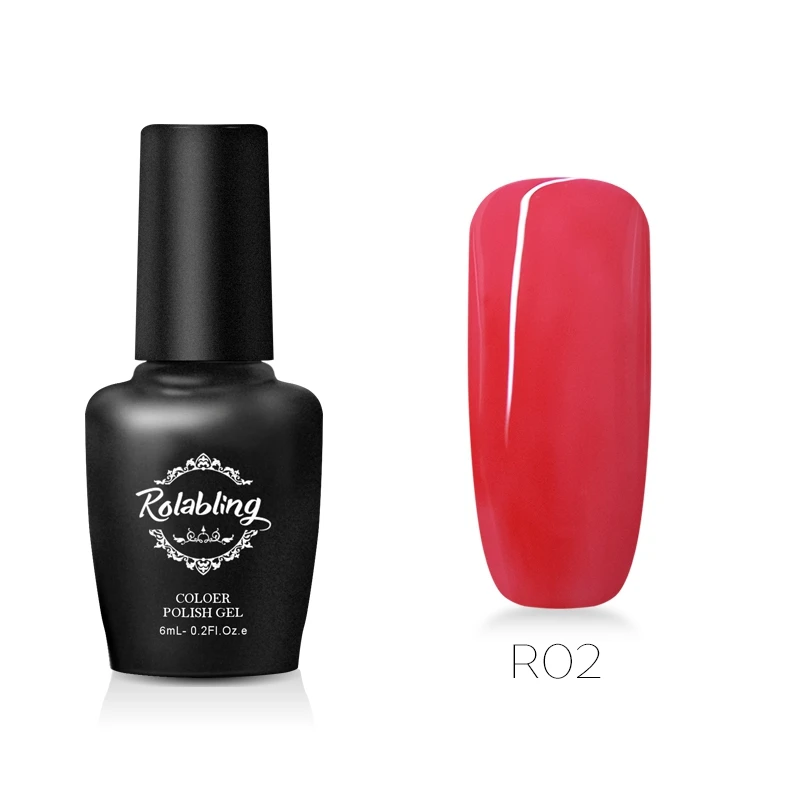 R02 Rolabling 6 мл; Гель-лак для ногтей лак клей лаковое покрытие основа пальто УФ светодиодный светильник замочить от ногтей маникюр Устойчивый лак для ногтей Лаки - Цвет: R02