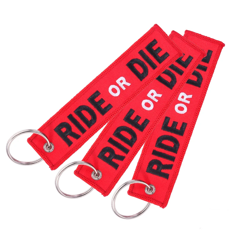 Fashion RIDE OR DIE Keychain Key Holder Chain for Motorcycle Jewelry Embroidery Tag Aviation Gift llavero KeyRing Cars | Украшения и