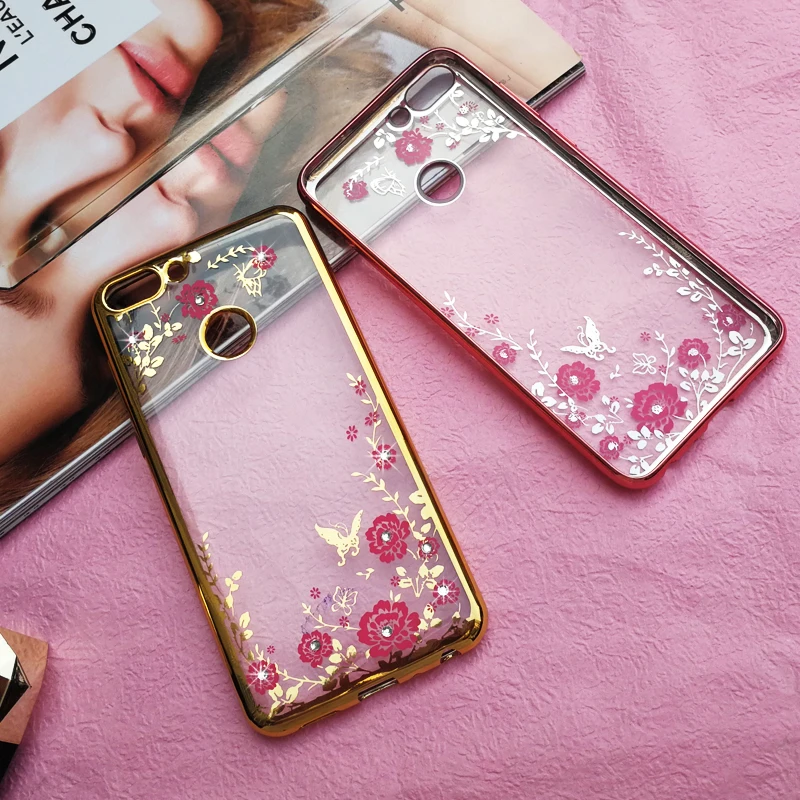 YueTuo soft tpu phone back etui cases coque cover case for huawei p smart psmart enjoy 7s 7 s original silicon silicone diamond |