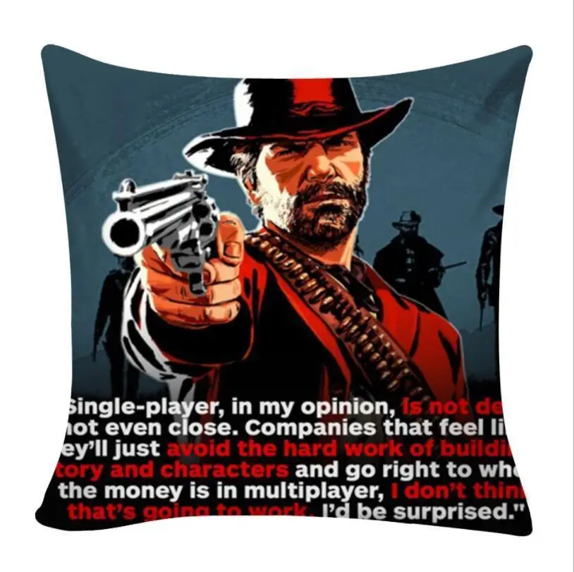 I Игра RDR Red Dead Redemption 2 Джон Марстон 40*40 см диван обнимающий Наволочка Чехол для подушки Чехол подарок кровать/диван/автомобиль Декор Косплей - Цвет: I